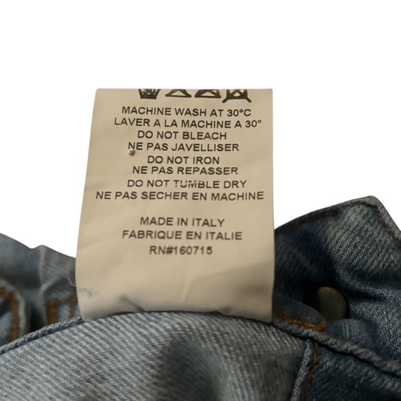 Retroféte Skirt Small Denim Button Midi Jeans Asymmetrical Distressed Fringe Hem - Picture 5 of 10